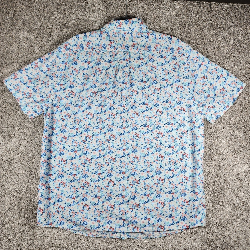 Roundtree & Yorke Shirt Mens Large Floral Short Sleeve Cotton Lyocell Blend Good - Picture 4 of 10